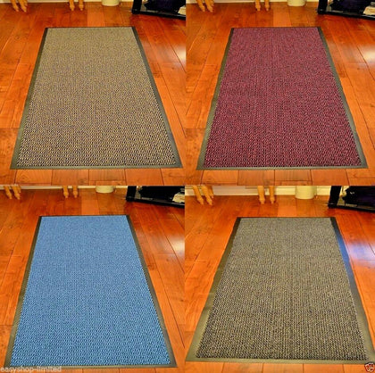 HEAVY DUTY NON SLIP RUBBER BARRIER MAT LARGE & SMALL RUGS BACK DOOR HALL KITCHEN