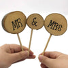 Wedding Cake Topper Personalised Mr & Mrs Table Decoration Favour Rustic Wood 3p