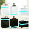 High Gloss Bedroom Furniture Bedside Table Cabinet Nightstand with Led Light UK