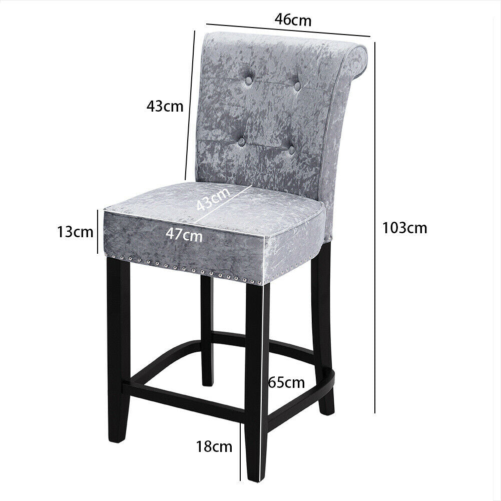 Grey Linen Fabric Breakfast Counter Chairs Bar Stools Wood Barstools Stool Chair