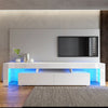 Large 200CM TV Unit High Gloss White Front - RGB LED Lights- TV Stand Cabinet