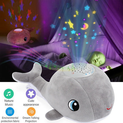 Baby Plush Toys with Star Night Lights Projector Cot Mobile Soothing Lullabies