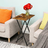 HOOBRO Side Table 2 Set Folding Tray Table TV Trays End Table Stable Metal Frame