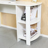 White L-Shaped Computer Desk Corner PC Table w/ Shelves Workstation Home Office