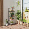 Mondeer 5 Tier Metal Storage Rack w/ 4 Wheels 8 Hooks PP Partition Office Black