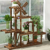 Multi Tier Flower Rack Plant Pot Stand Wood Shelves Bonsai Display Shelf Indoor