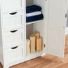 Bathroom 4 Drawer Cabinet White Wooden Storage Cupboard Standing Unit
