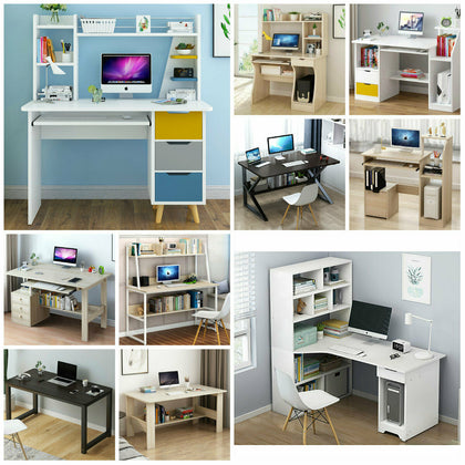 80CM/100CM PC Computer Desk Writing Study Shelve Table Office Home Workstation