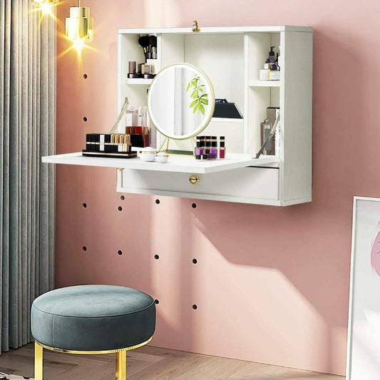 Floating Wall Mounted Table Folding Storage Unit Computer Desk Study Workstation