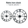 Large Wall Clock Roman Numerals Indoor Giant Open Face Metal 40CM Round Modern