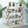 4/5 Tier Folding Bamboo Plant Stand Flower Pot Bonsai Display Storage Book Shelf