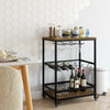 Serving Trolley Kitchen Trolley Cart, Wine Rack Storage Shelf, Lockable Wheels