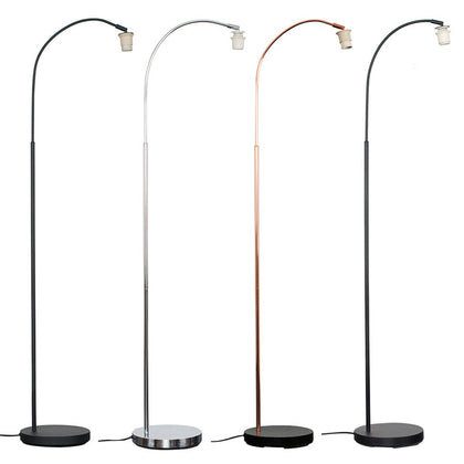 Metal Curved Design Floor Lamp Base Large Chrome / Black / Copper / Grey Finish