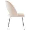 Velvet Dining Chairs Set of 2 Upholstered Seat Accent Chair Kitchen Chairs Beige