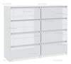 Chest of 8 Drawers Sideboard TV unit cabinet storage White Gloss Fronts