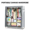 Wardrobe Large Canvas Fabric w/Hanging Rail Shelving Cloth Storage Cupboard DIY
