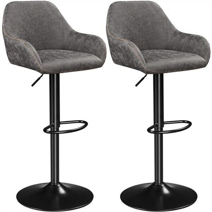 Bar Stools Set 2pcs Height Adjustable Swivel Bar Stools Bar Chair with Backrest
