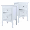 Pair of White Bedroom Bedside Table Unit Cabinet Nightstand with 2 Drawers