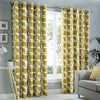 Mustard Eyelet Curtain Pairs Yellow Ochre Ring Top Lined Ready Made Curtains