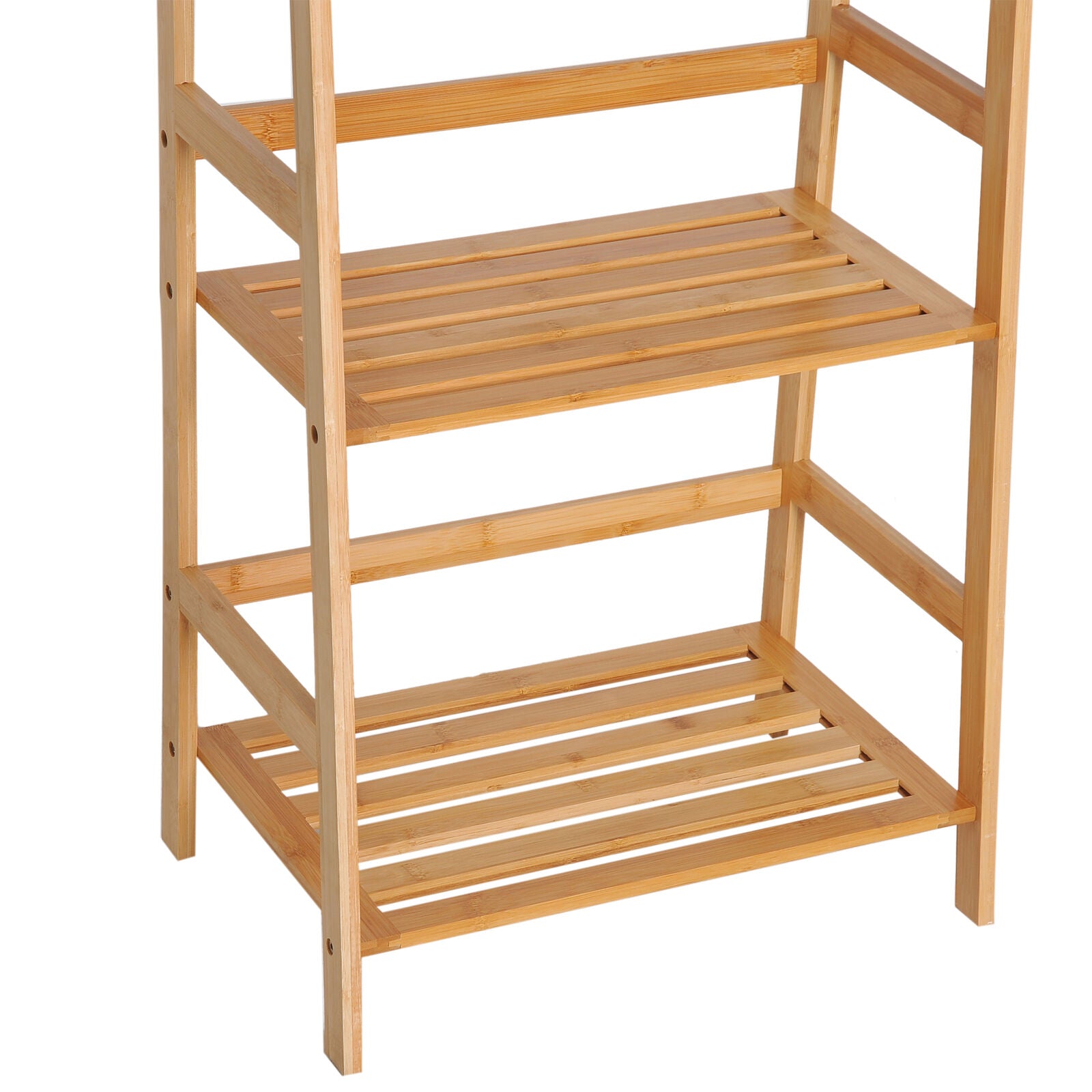4-Tier Bamboo Ladder Bookcase Utility Shelf DIY Plant Stand Holder ...