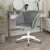 Velvet Swivel Office Chair Adjustable Height Thick Padded Seat Chair W/ Armrest