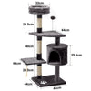 Large Cat Tree Climbing Tower Scratcher Post Kitten Deep Grey Activity Centre