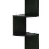Furinno 3 Tier Wall Mount Floating Corner Radial Shelf, Set of 2, Espresso