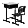 Adjustable Kids Study Students Children Desk and Chairs Table Set Black
