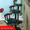 2 x Vintage Bar Stools Round Leather Seat Swivel High Leg Lifting Elegant Backed