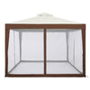 Mondeer Garden Gazebo Pivillion Shelter 3M*3M 4 Sides Double Layer Canopy Beige