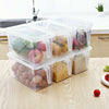 4PCS Clear Fridge Box Holder Kitchen Organiser Food Cupboard Storage Container