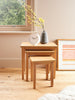 Nest of 3 Tables Nesting Coffee Side Table Wooden White Pine Space Saving Table