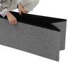 GREY LINEN FOLDING STORAGE OTTOMAN POUFFE SEAT FOOT STOOL HOME STORAGE BOX UK