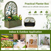 Set of 2 Raised Garden Bed w/ Trellis Wall-Mounted & Freestanding Planter Boxes