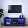 Black TV Unit Cabinet LED High Gloss Doors 130cm TV Stand For Living Room