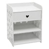 White Bedside Table Bedroom Cabinet Nightstand With 1 Drawer & 2 Shelf Furniture