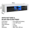 130cm Modern TV Unit Cabinet TV Stand Matt Body & High Gloss Doors Led Light
