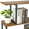 Mondeer 4 Tier S Shape Bookcase Bookshelf Storage Rack Metal Frame Display Stand