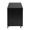 Black Sideboard 3 Door Cupboard Modern Metal Storage Cabinet TV Stand ww/ Wheels