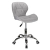 Adjustable Grey Office Chair Cushioned Computer Desk Chrome Legs Small Swivel