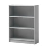 3 Tier Bookcase Wide Display Shelving Storage Unit Wood Furniture Grey