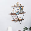 Industrial Geometry Wood Floating Shelf Heavy Duty Hanging Wall Mounted Unit Tac