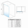 Black Shower Enclosure Screen With 180° Flipper Walk In Wet Room 8mm NANO Glass