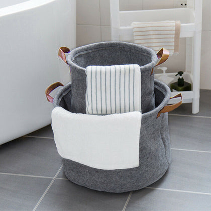 Bedroom Laundry Basket Felt Kid Toy Box Storage Washing Clothes Bin Baby Bag