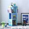 Novelty Rotating Bookshelf 3 Cube Bookcase Kids Display Storage Unit Organizer