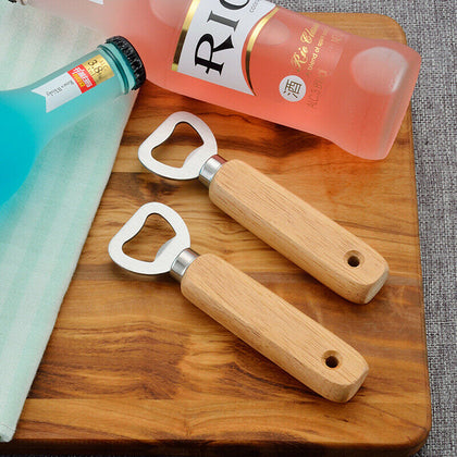 Stainless Steel Wooden Handle Beer Wine Bottle Opener Opening Tool Restaurant UK