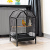 Portable Metal Bird Cage Parrot Finch Canary Travel Carrier with Perch Feeder