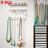 9x Jewelry Hanger Organizer Box Wall Bracket Necklace Bracelet Storage White