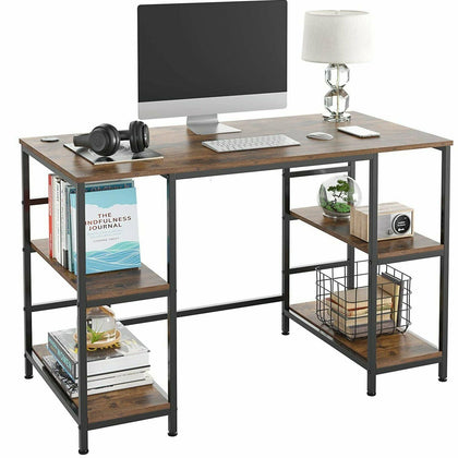 120CM Computer Desk Home Office Workstation PC Corner Gaming Desk with 4 Shelves