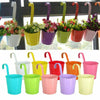 Metal Flower Pot Color Balcony Garden Wall Fence Hanging Plant Planter Tools